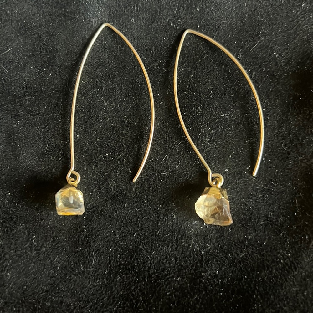 Gold and citrine earrings